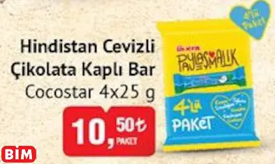 COCOSTAR HİNDİSTAN CEVİZLİ ÇİKOLATA KAPLI BAR